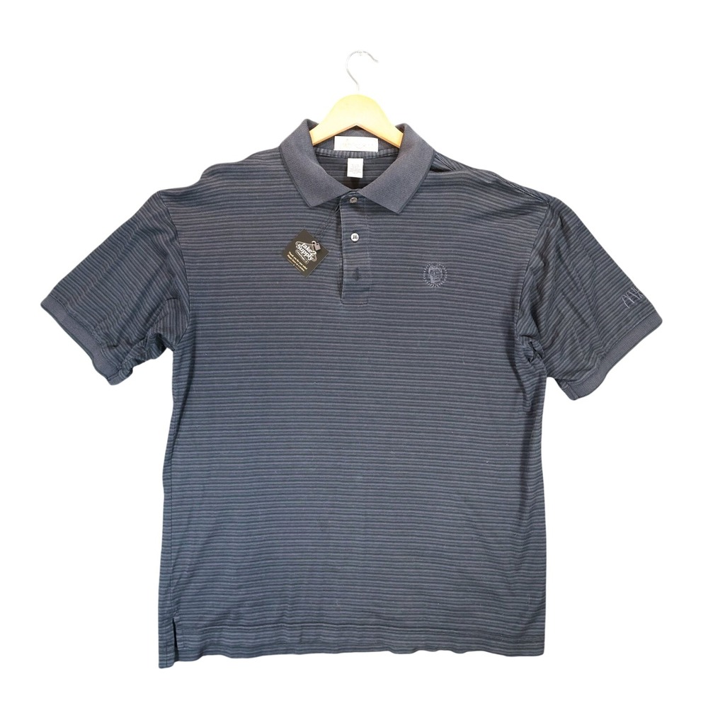 Il Migliore Polo Shirt Mens L Grey Excellent Striped Mercerized Short Sleeve